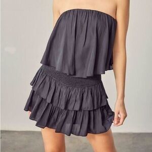 Strapless Black Romper